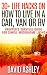 Preppers Survival. 30+ Life Hacks on How to Live in a Car, Van or RV: (Simple Motorhome Living For Beginners, motorhome life, live in a car, live in a van, how to live in a van)