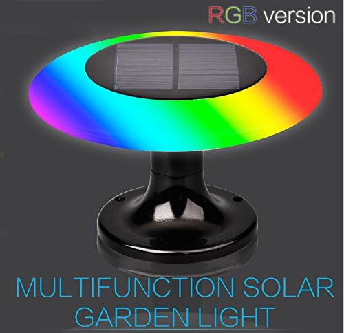 NAFA LED Night Light, UFO 360 Degrees Rotatable, Detachable Base,Remote Controller Solar LED Light with RGB Color, Safe Light to Garden, Wall, Ground, Hallway
