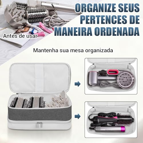 Estojo de Transporte de Viagem para Secador de Cabelo, Armazenamento Portátil de Ferramentas de Cabelo, Bolsa de Armazenamento de Ferramentas de Cabelo para Modelador