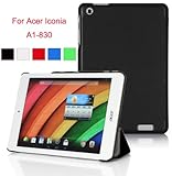 VSTN ® Acer Iconia A1-830 ultra-thin Smart Cover Case with Auto Sleep/Wake Function, Only fit Acer Iconia A1-830 [Life Time Warranty] (For Acer Iconia A1-830, Black)