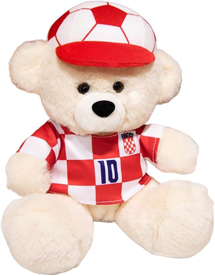 Photo 1 of Gjlzfwbx Teddy Bear Plush Toy 8 inch Soccer Dress up Teddy Bear Stuffed Animal Children's Birthday Gift Girl Friend's Playmate (White)