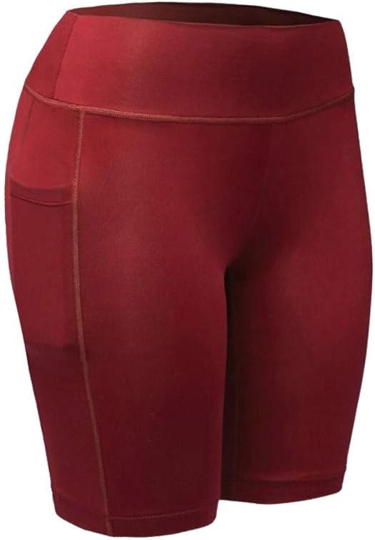 FONMA Women's High Waist Yoga Pants Pockets Tummy Workout Running Sports Shorts Pants