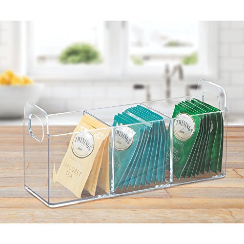 InterDesign Clarity Cosmetic Organizer Tote for Vanity or Medicine Cabinet – Perfect Storage for Makeup or Cosmetics - Medium, Clear