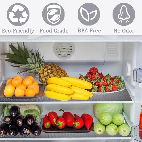 Shelf Liner for Kitchen, 45x300cm Non-Adhesive Drawer Mats, Waterproof Strong Grip Oil-Proof Pantry Shelves Liners for Kitchen and Bedroom Large Shelves Cabinets (Grey Dot Pattern)