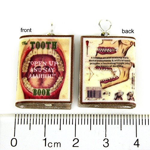 The TOOTH BOOK Vintage Dentistry Dental Teeth Molar Clay Mini Book Framed Ornament by Book Beads - Thumbnail 2