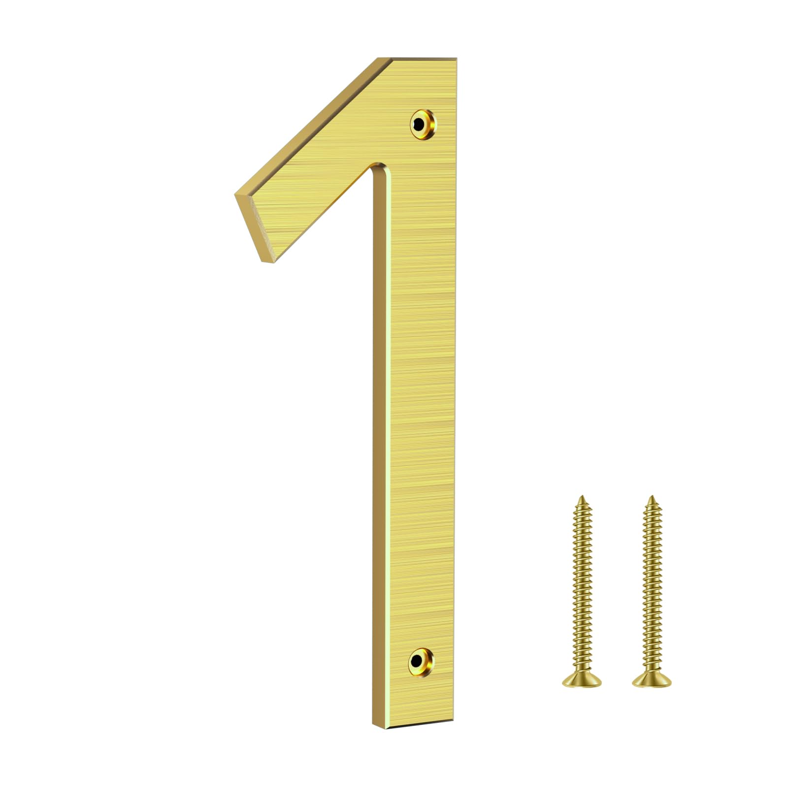 Photo 1 of Yafimea 8 Inch Large House Numbers for Outside, Modern Gold Metal Address Numbers with Floating Effect, Weatherproof Aluminum, Easy Screw Mount for Home Wall Fence Garage (1)