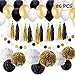 86 pcs Black and Gold Party Decorations Kit SIMPZIA DIY Birthday Party Supplies for Adults 25th, 30th, 40th, 50th, 55th, 60th, 70th & Other Occasions Like Graduation,Wedding, Anniversary, Engagement,