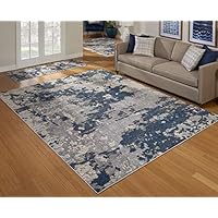 Gertmenian 81739 Mythical 3-Piece Rug Poseidon Modern Carpet, 2x6 5x7 8x10, Blue Abstract Ocean