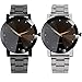 Start Unisex Man's Women's Crystal Stainless Steel Wrist Watch Bracelet (Black)