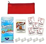 Public Toilet and Restroom Survival Kit, Toiletry Bag for Germ Protection, Flushable Wipes and Toilet Seat Covers, Compressed Towels
