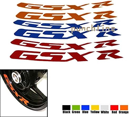 Decals & Stickers | for Suzuki GSXR GSX R Motorcycle Front & Rear Custom Inner Rim Decals Wheel Reflective Stickers Stripes | by NAHASU
