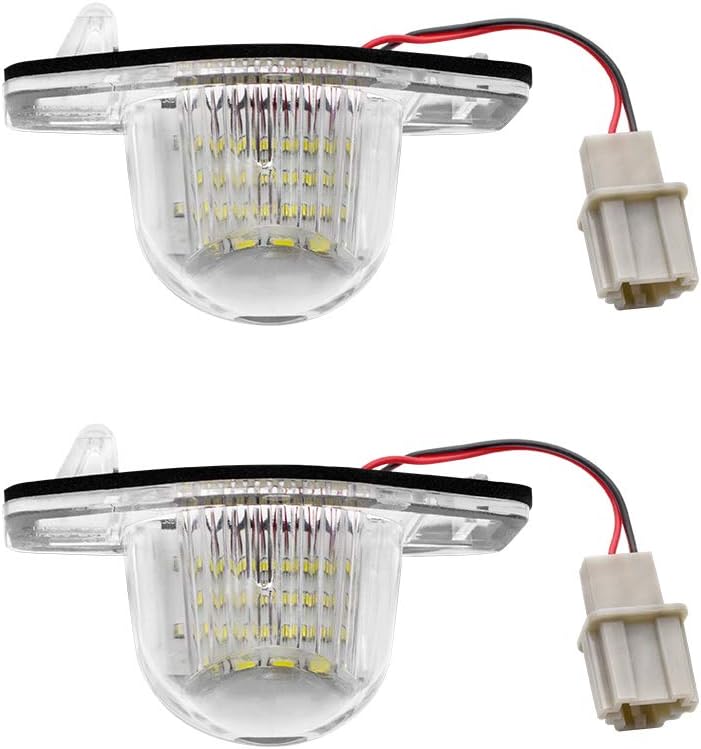 Safego Car License Plate Light LED Number Plate Light 3014 18SMD 6000K White 12V for CR-V, FR-V, HR-V, Insight 5D, etc, 2 Pieces, 1 year warranty