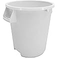 SPARTA Bronco Waste Container Trash Container, Round Trash Bin for Disposal, 10 Gallons, White