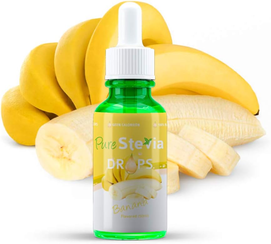 Stevia Drops Banana 50ml - Liquid Sweetener - Natural Ingredients (Banana) - PureStevia