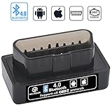 Wsiiroon Bluetooth OBD II Scanner, Upgraded Bluetooth 4.0 OBD 2 Code Reader OBD2 Fault Code Reader for iOS Android Windows