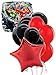Justice League Birthday Party Balloon Package: (2)18" Mylar (1)18" Solid Mylar (9)12" Latex