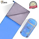 JBM Sleeping Bag 4 Seasons 0℃/30℉ Multi Color Blue Green Insulated Water Resistent and Repellent Envelope Printed Pattern for Camping Hiking Traveling Packaging with Compression Sack