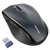 TeckNet Classic 2.4G Portable Optical Wireless Mouse with USB Nano Receiver for Notebook,PC,Laptop,Computer,6 Buttons,30 Months Battery Life,4800 DPI,6 Adjustment Levels