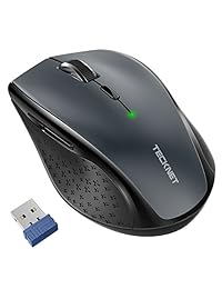 TeckNet - Ratón óptico inalámbrico portátil de 2,4 G con nano receptor USB para portátil, PC, portátil, ordenador, 6 botones, 30 meses de duración de la batería, 4800 DPI, 6 niveles de ajuste