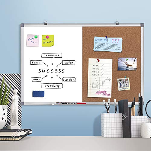 6 Magnetic+Whiteboard+Combination+Bulletin+Mounted