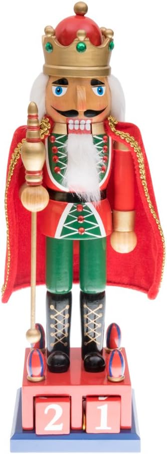 Nutcrackers - Clever Creations Wooden Christmas Nutcracker Advent Calendar, Countdown to Christmas, Festive Holiday Decoration, King