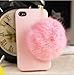Poposh Pompon Ball Anti Dust Plug Earphone Cap Jack Headphone Port Stopper Caps - pink