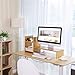 SONGMICS Bamboo Monitor Stand Computer Riser with 2-Tier Desktop Storage Desk Organizer for Home Office Natural ULLD206