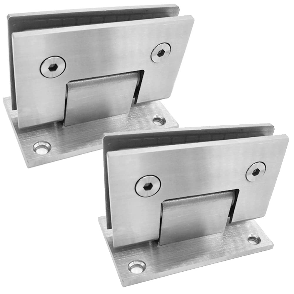 2 Pack 90° Degree Heavy Duty Bathroom Clamp, Stainless Steel Glass Door Hinge Square Two-Way Fixed Glass Door Hinge Clamp Cupboard Showcase Cabinet Clip