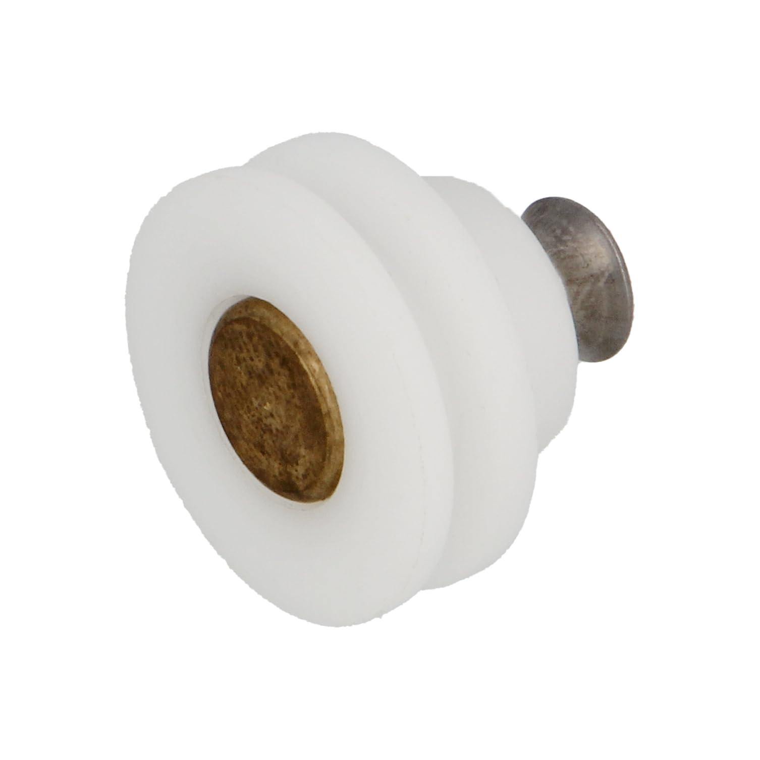 Amig - Shower Screen Bearing | 2 Units | Diameter 24 x 16 mm | with Pulley | for Sliding Door | White Nylon