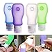 TSA Approved Toiletry Travel Bottles Set Lable ID Window 3.0 oz 4PCS Silicone Squeeze Leak Proof Travel Size Bottles Perfect for Shampoo Conditioner Soap,Sunscreen Lotion with Zipper Bag