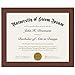 8.5x11 Dark Brown Document Frame - Made to Display Certificates 8.5x11 Inches, Classic Style, Mahogany Brown - Document Frames, Certificate Frames, Diploma Frames