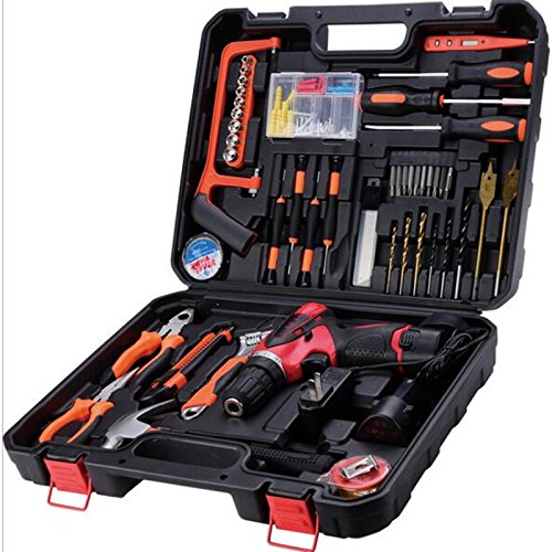 Click Here to See More Images Multifunction Metal Toolbox Lithium Drill Tool Kit Home Hand Tools Electrical Maintenance Package