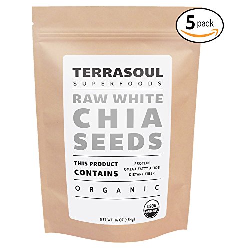 Terrasoul superfoods white chia seeds (organic), 5 poun…