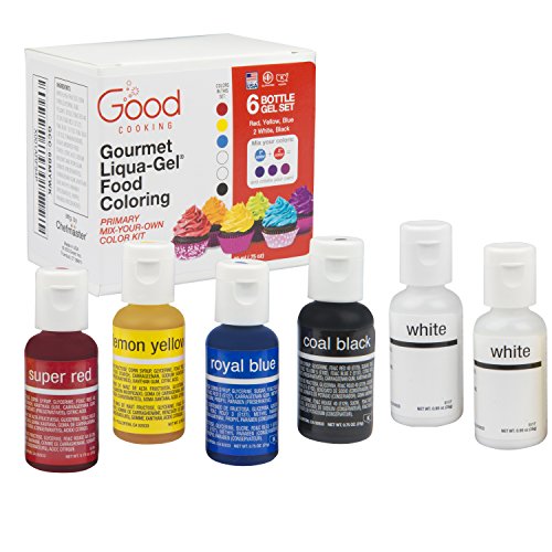 Food Coloring Liqua-Gel - 6 Bottle Mix-Your-Own Color Kit in .75 fl. oz. (20ml) Bottles