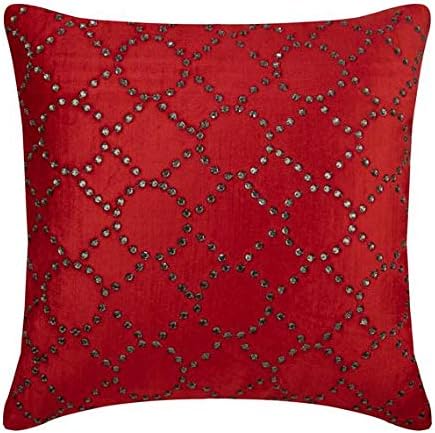 Amazon Com Handmade Red Euro Pillow Shams 26x26 Inch 65x65 Cm