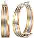 Jstyle Jewelry Stainless Steel Tri-color Big Hoop Earrings for Women (35MM (Diameter))