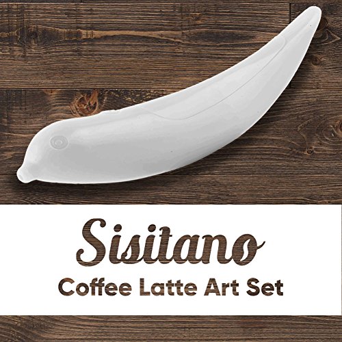 Sisitano Coffee Latte Art Set - Electronic Spice Decoration Pen and Stencils - Create Professional Designs Customized for Coffee, Cakes and Bakery - Barista Grade Accessories
