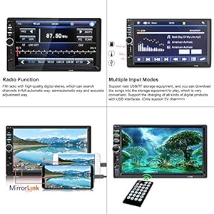 Andven Autoradio Bluetooth, Car Stereo 2 DIN 7 pollici Touch Screen MP5 Player con Supporto FM/AUX/USB/TF Card + Rear… - immagine 4