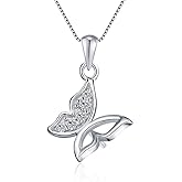 LGSY Sterling Silver CZ Butterfly Pendants for Pearl, Pendant Accessories/Fitting/Mounts with Pearl Bead Bail Pin for Women Jewelry Making