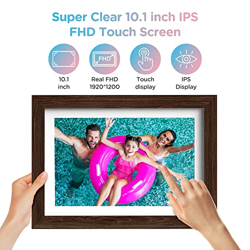 Skyzoo Digital Picture Frame 10.1 Inch FHD IPS Touch Screen Digital