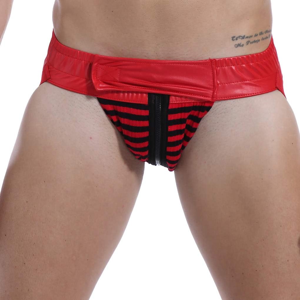 Men's Jockstrap Thongs Underwear Zipper Underpants Back Open Athletic Supporters Low Rise Underwear Strings