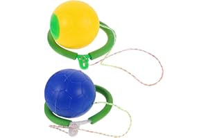 Garneck 2pcs Ankle Skip Ball for Kids and Adults Adjustable Foot Ring Jump Ball Outdoor Fitness Toy for Training and Fun