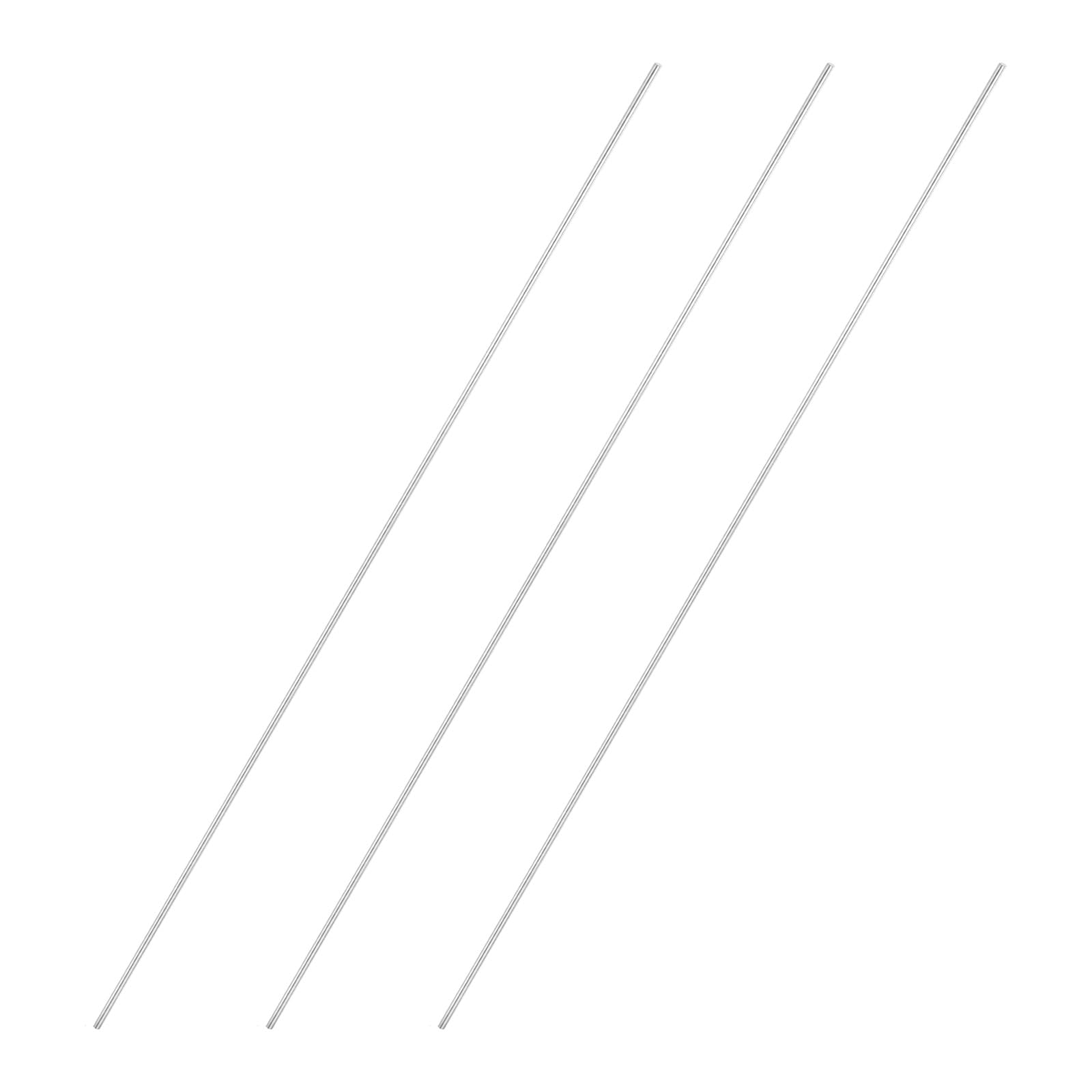 Photo 1 of uxcell 3mmx450mm 304 Stainless Steel Solid Round Rod for DIY Crafts - 3pcs