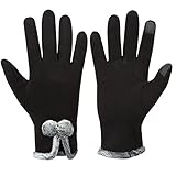 GLOUE Women's Touch Screen Gloves Testing Lined Cashmere Thick Gloves Warm Whether Winter Gloves Driving riding outdoor and indoor fashionable gloves