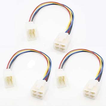 Amazon Com Hisenook 3 Set Pre Wired Cable 6 3mm 1 4 Inches 4 Pin Way Electrical Connector Plug Male Female Socket Plug For Motorcycle Car Musical Instruments