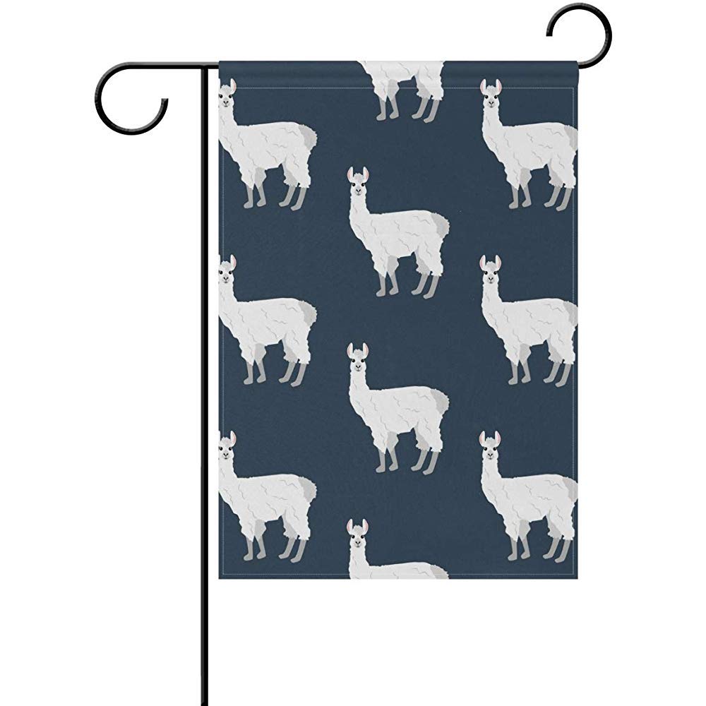 Amazon Com Vioceff White Llama Navy Double Sided Garden Yard