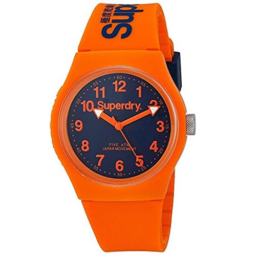 Superdry 'Urban' Quartz Plastic and Silicone Dress Watch, Color:Orange (Model: SYG164O)