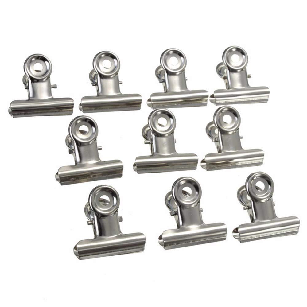 BE-TOOL Grip Clips Stationery 22MM Metal Paper Binder Clips Stainless Steel Anti-Rusted Paper Clamps for Kitchen Bathroom Store Office (6PCS)