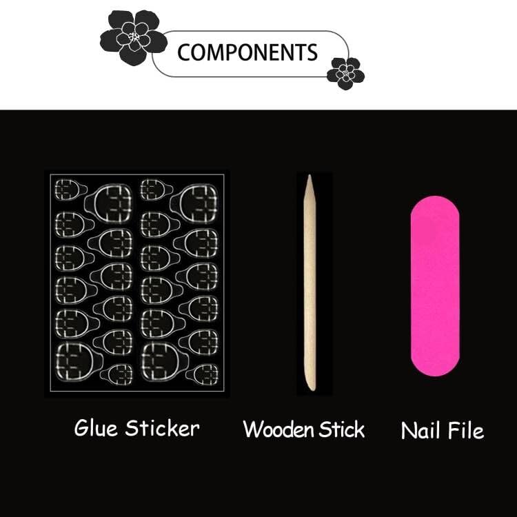 Pink French Press on Nails Long Coffin Fake Nails Full Cover False Nails with Designs Rhinestone Glue on Nails Ballerina Acrylic Stick on Nails Square Bling Luxury Aritificial Nails for Women 24 Pcs - Image 6