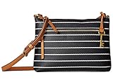 Fossil Women's Fiona PVC Small Crossbody Handbag, Black/White